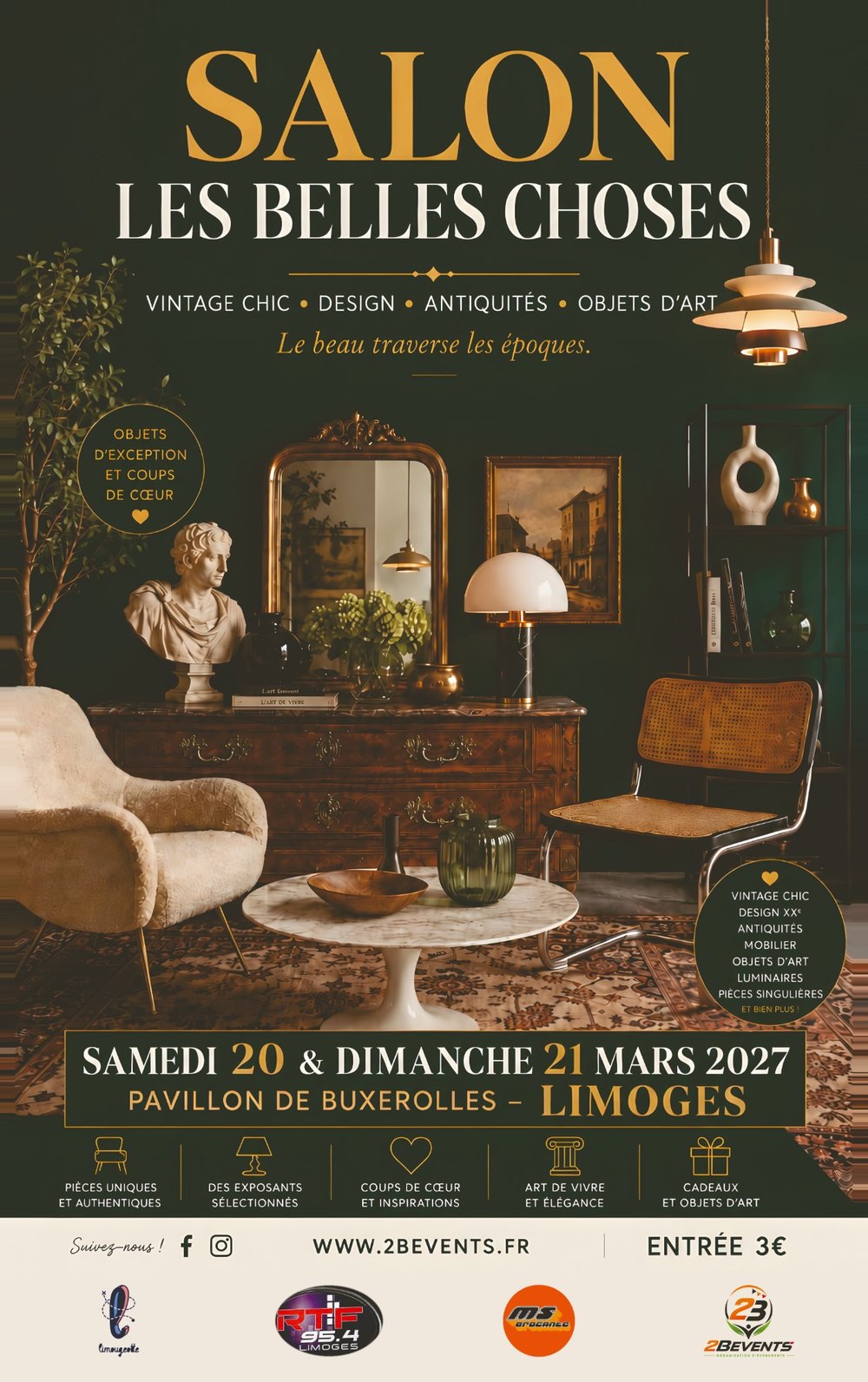 Affiche — Salon Les Belles Choses — Limoges, Samedi 20 & dimanche 21 mars 2027